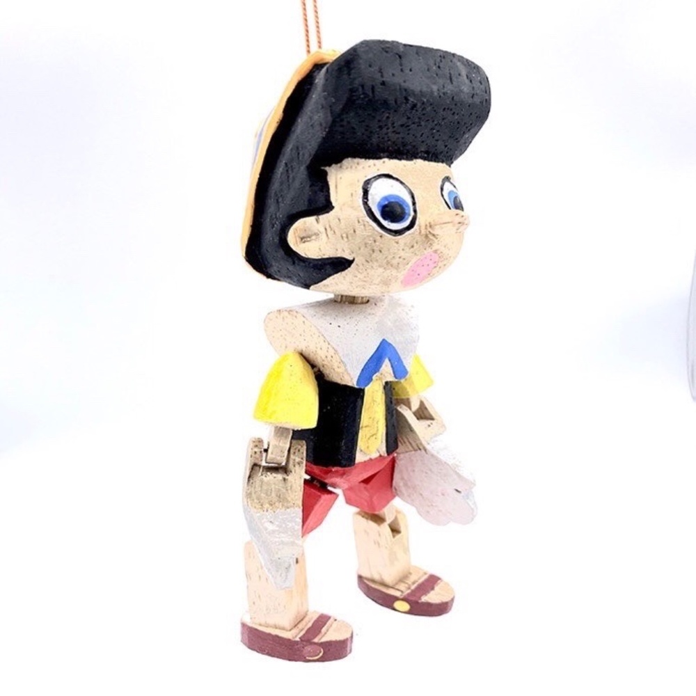 Hand Carved and Painted Pinocchio Ornament